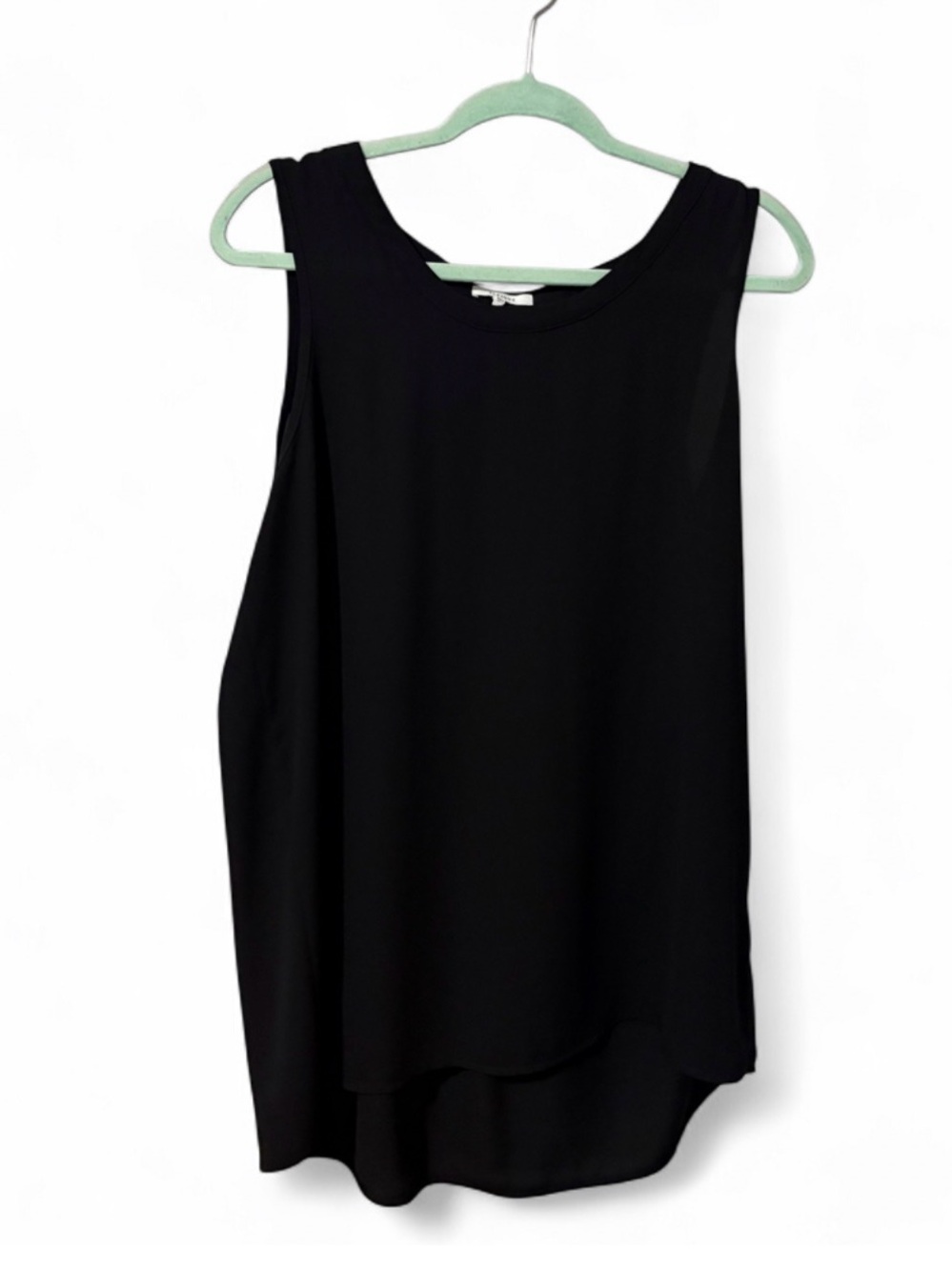Pleione Black Sleeveless Pleated Back Work Blouse Top Large